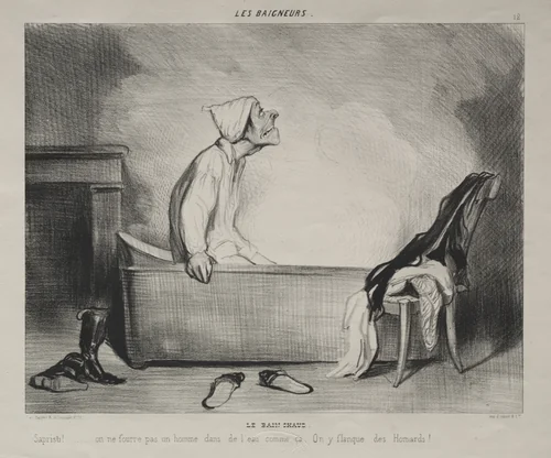 The Hot Bath by Honoré Daumier, print, 1839