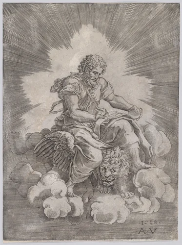 Saint Mark by Agostino Veneziano, print, 1518