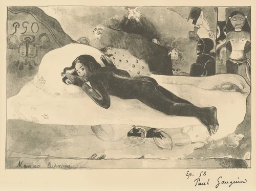 Manao Tupapau (She is Haunted by a Spirit) by Paul Gauguin, print, 1894