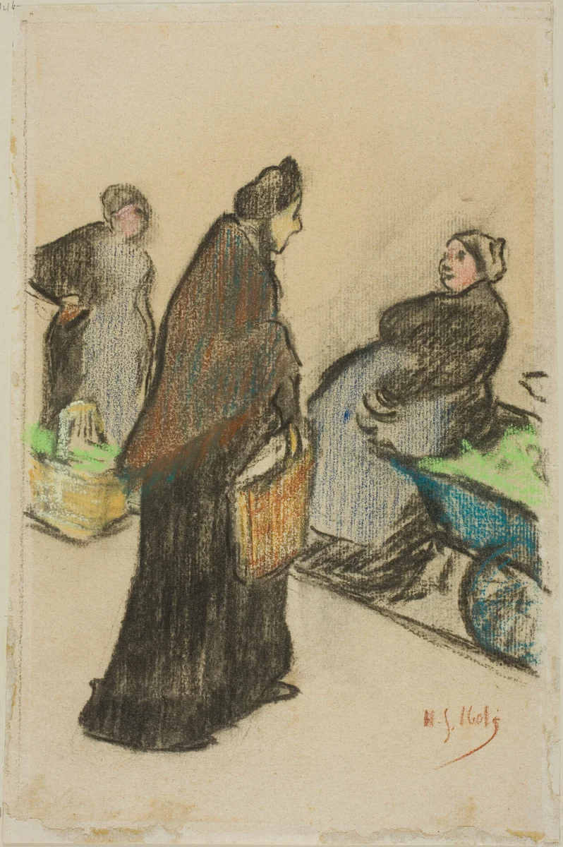 Market Women by Henri Gabriel Ibels, drawing, 1887-1927