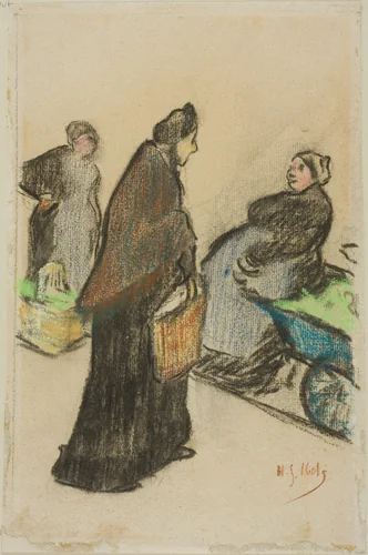 Market Women by Henri Gabriel Ibels, drawing, 1887-1927