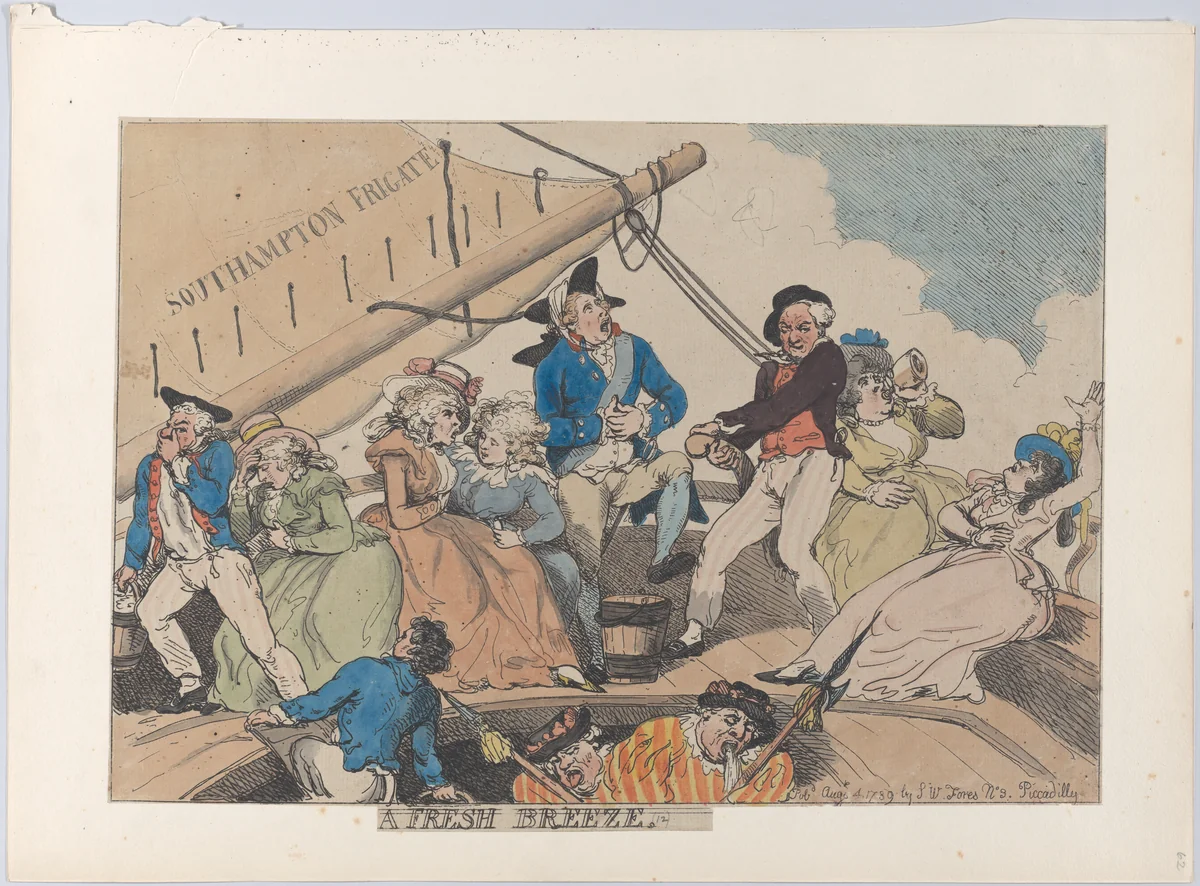 A Fresh Breeze by Thomas Rowlandson, print, 1789