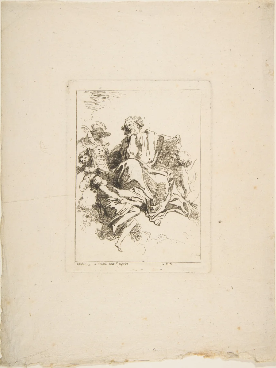 Saint Luke by Jean Honoré Fragonard, print, 1759-1769