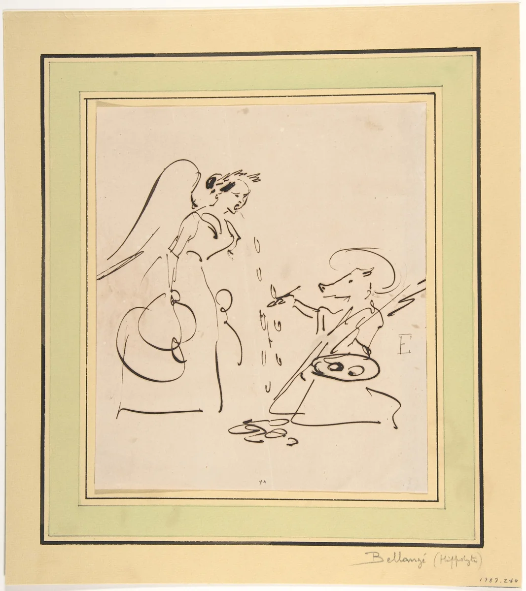 Caricature of the Art of Painting by Hippolyte Bellangé, drawing, 1800-1866