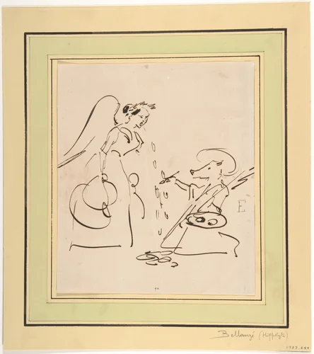 Caricature of the Art of Painting by Hippolyte Bellangé, drawing, 1800-1866