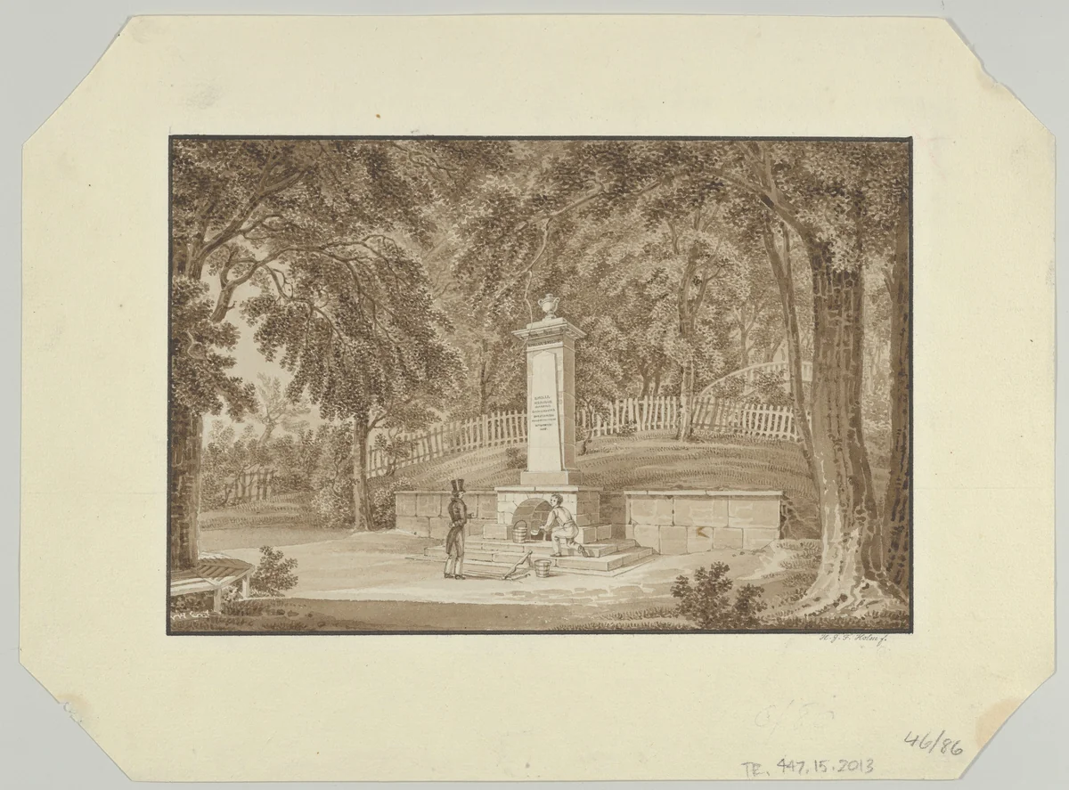 Emiliekilde (Emilie's Spring) in Gentofte by Heinrich Holm, drawing, 1818-1828