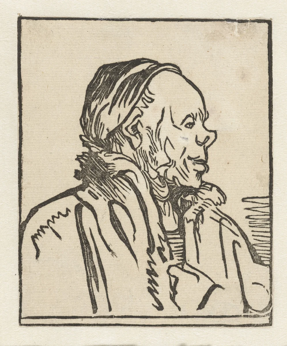 Buste van een man by anonymous, print, 1625-1674