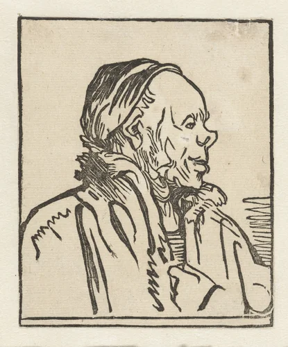 Buste van een man by anonymous, print, 1625-1674