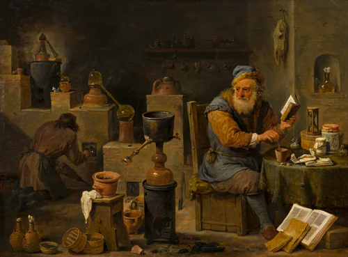 The Alchemist by David Teniers the Younger, painting, 1650