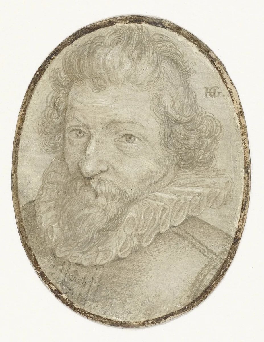 Portret van Filips Willem van Nassau by Hendrick Goltzius, drawing, 1595-1605
