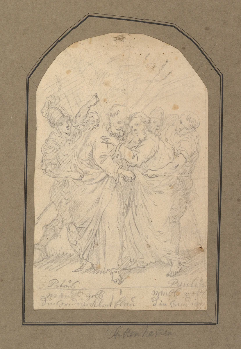 Saints Peter and Paul by anonymous, drawing, 1700-1800