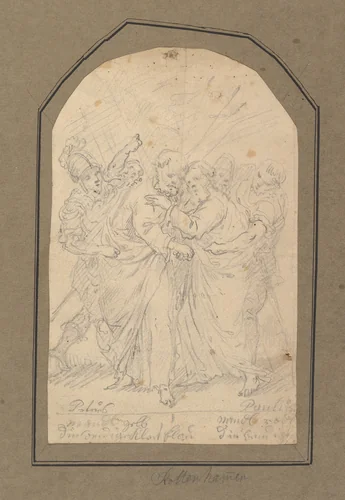 Saints Peter and Paul by anonymous, drawing, 1700-1800