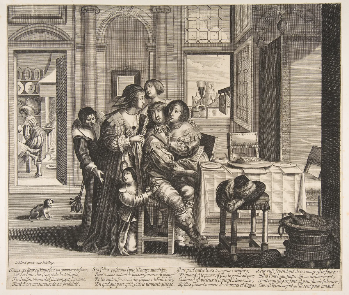 The Prodigal Son in a House of Ill Repute by anonymous, print, 1631-1641