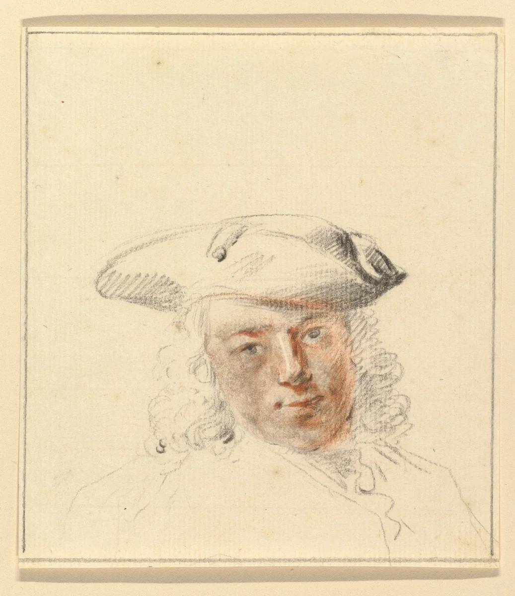 Portrait of a Young Man by Cornelis Troost, drawing, 1716-1750