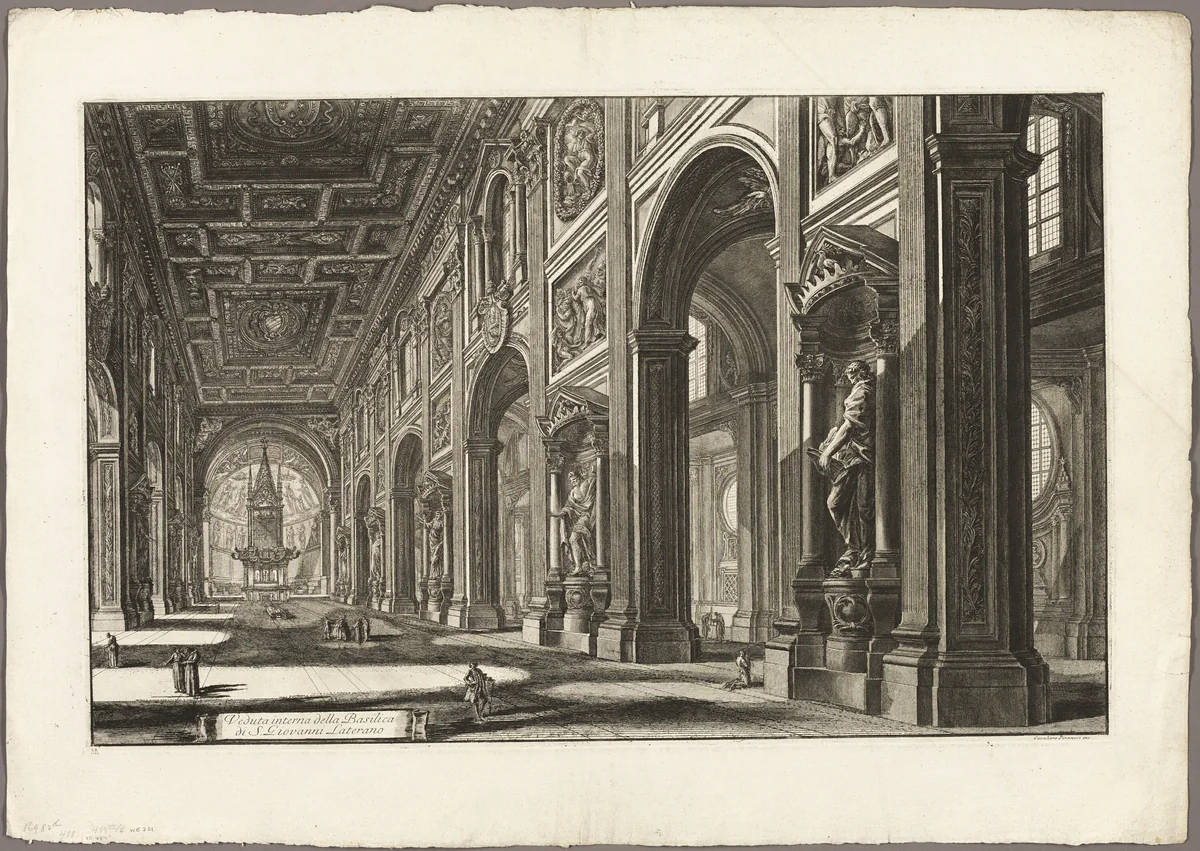 Interior view of the Basilica of St. John Lateran, from Views of Rome by Giovanni Battista Piranesi, print, 1768