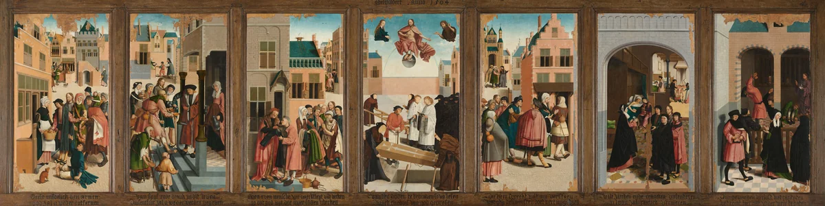The Seven Works of Mercy by Master of Alkmaar, painting, 1504