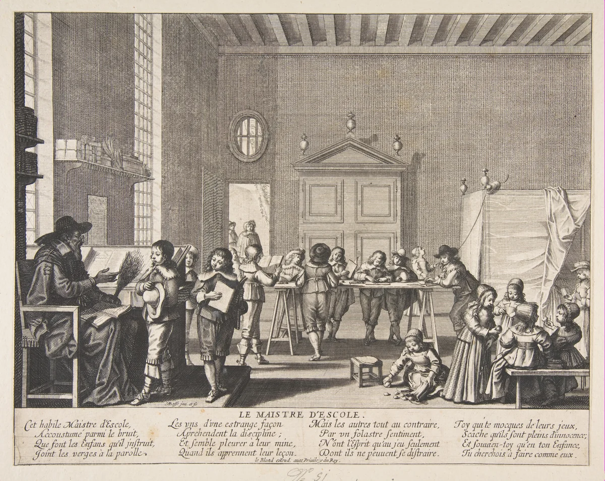 The School Master by Abraham Bosse, print, 1633-1643