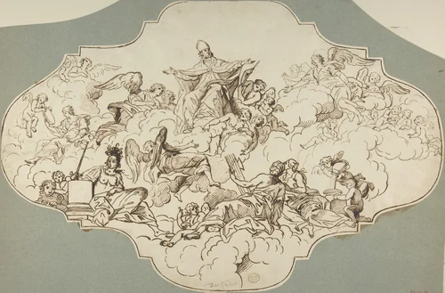 Study for a Ceiling Panel by anonymous, drawing, 1700-1800