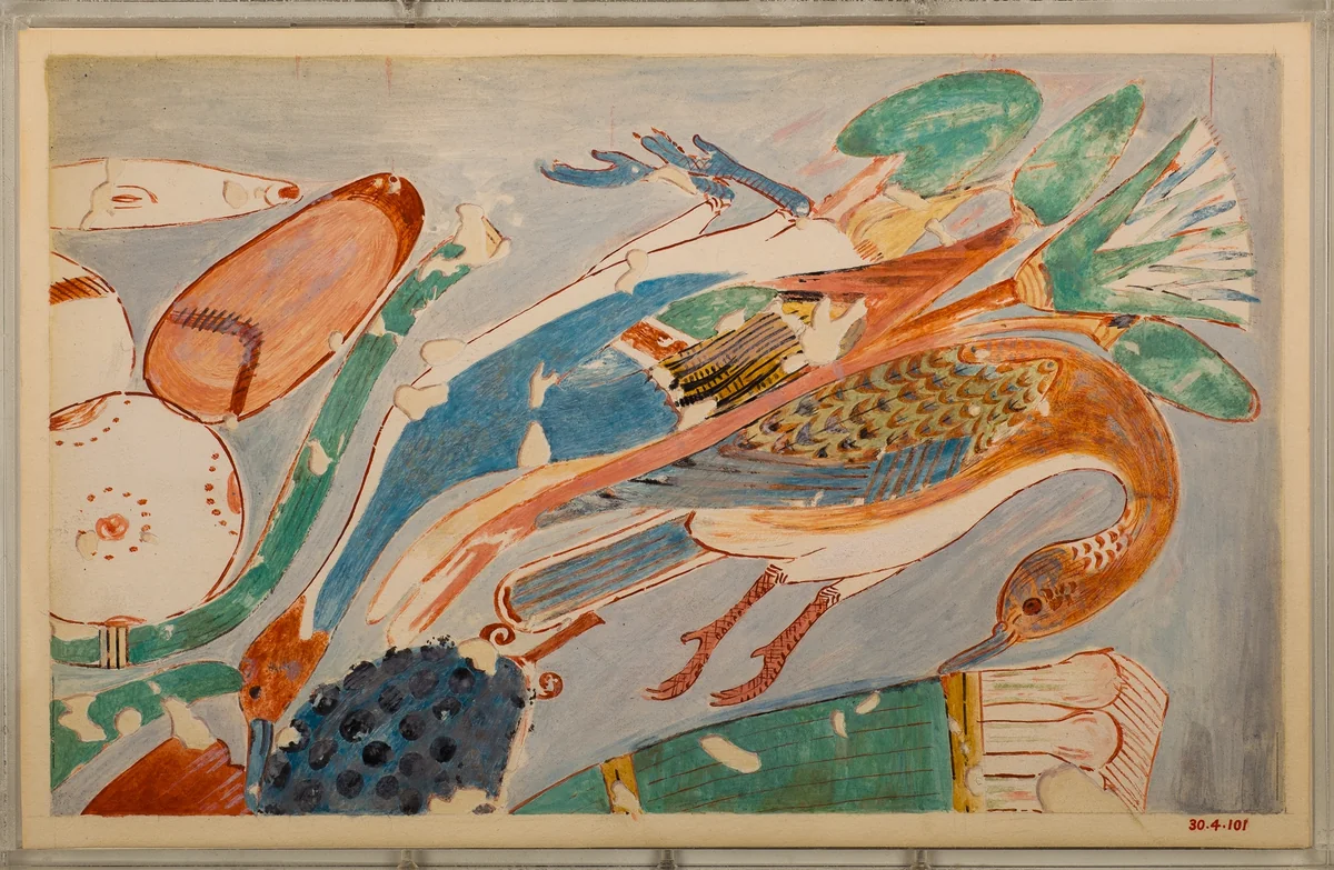 Offerings, Tomb of Nebamun by Charles K. Wilkinson, artwork, -1473--1458