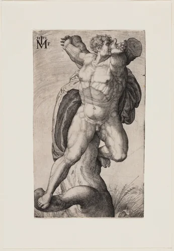A Crucified Man (Haman) by Melchior Lorck
Michelangelo Buonarroti, print, 1550