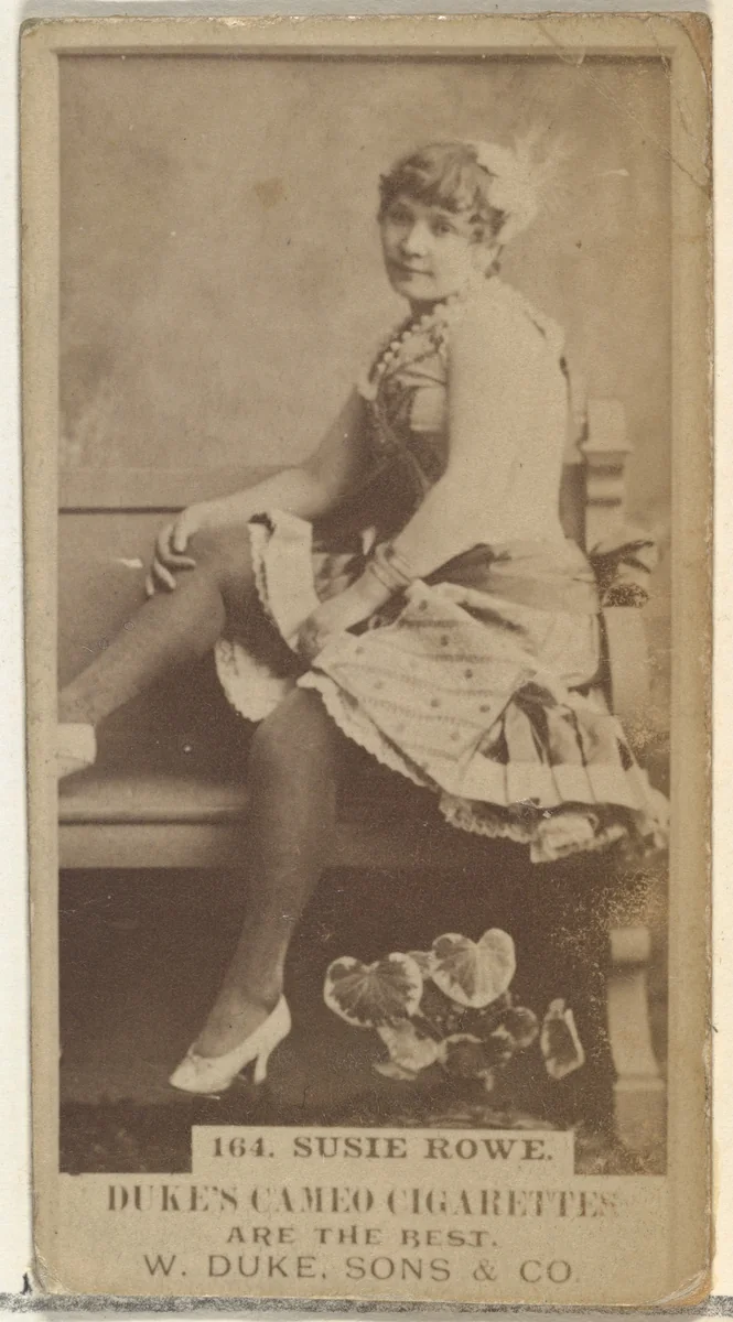 Card Number 164, Susie Rowe, from the Actors and Actresses series (N145-5) issued by Duke Sons & Co. to promote Cameo Cigarettes by W. Duke, Sons & Co., photograph, 1880-1889