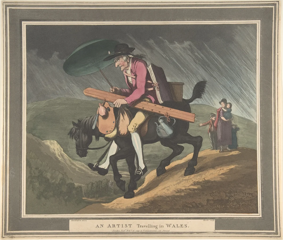 An Artist Travelling in Wales by Thomas Rowlandson, print, 1799