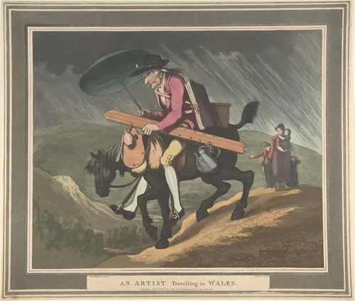 An Artist Travelling in Wales by Thomas Rowlandson, print, 1799