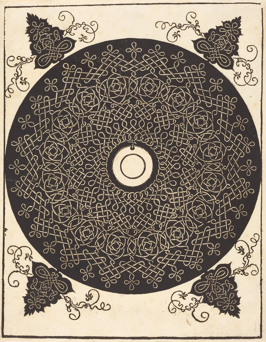 The Third Knot (with a black circle on a white medallion) by Albrecht Dürer, print, 1506-1507