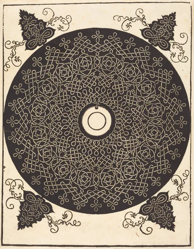 The Third Knot (with a black circle on a white medallion) by Albrecht Dürer, print, 1506-1507