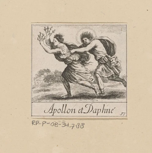 Apollo en Daphne by anonymous, print, 1620-1664