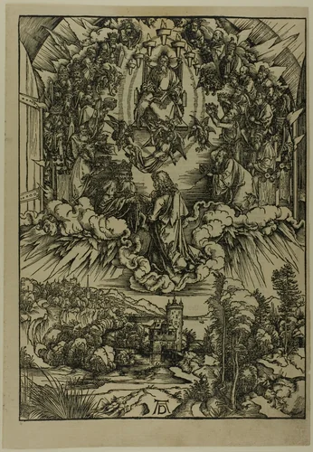 St. John before God and the Elders, from The Apocalypse by Albrecht Dürer, print, 1496-1498