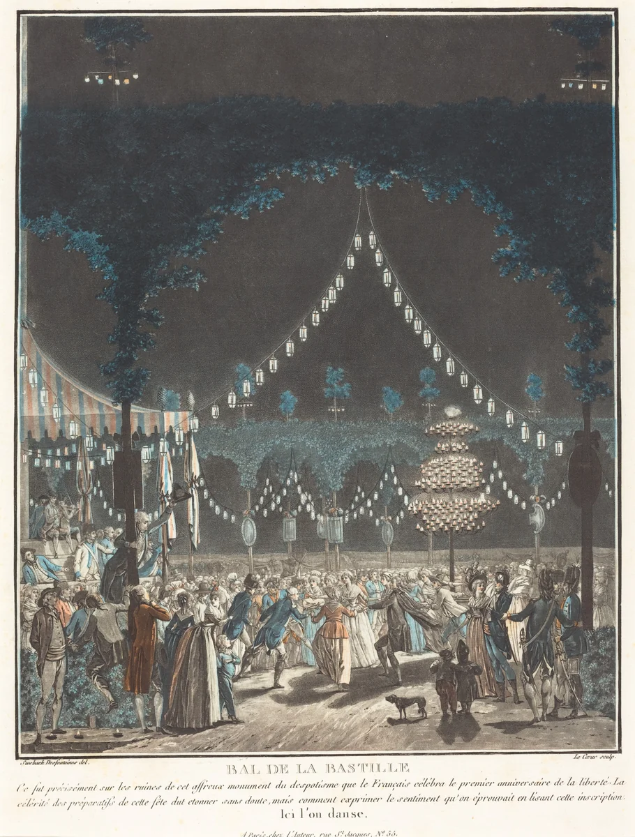 Bal de la Bastille by Louis Le Coeur, print, 1790