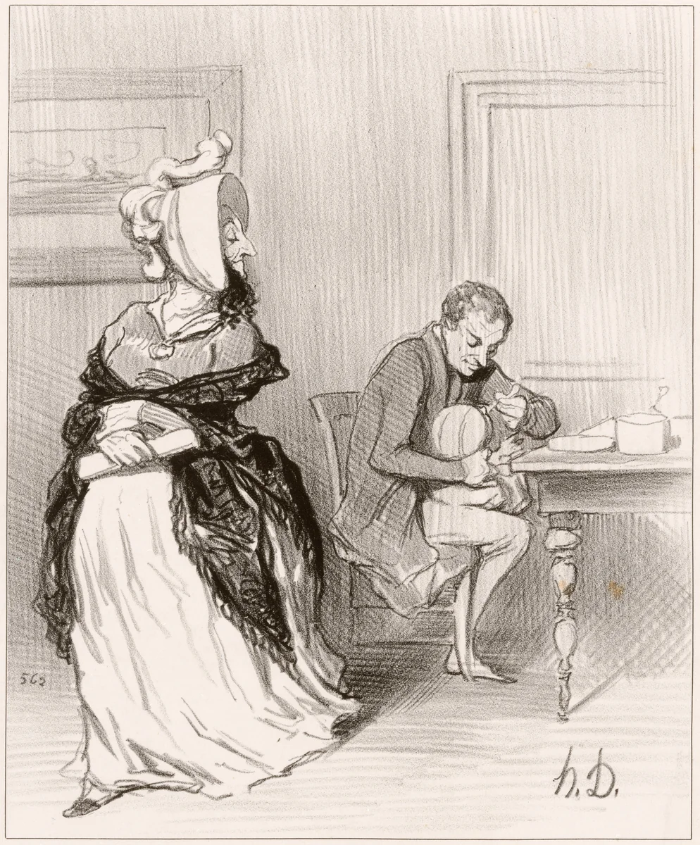 Adieu, mon cher, je vais chez mes éditeurs... by Honoré Daumier, print, 1844