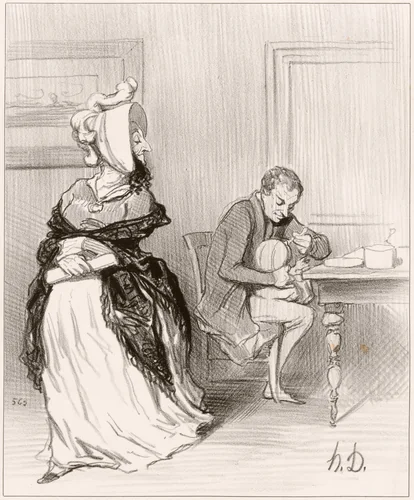 Adieu, mon cher, je vais chez mes éditeurs... by Honoré Daumier, print, 1844