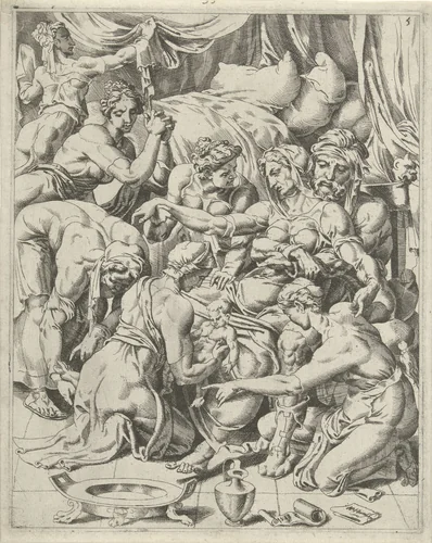 Geboorte van Isaak by Unknown, print, 1549