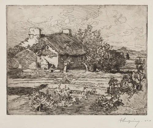 Vielle Bourrine, Maison du Marais, Vendée by Auguste Louis Lepère, print, 1892