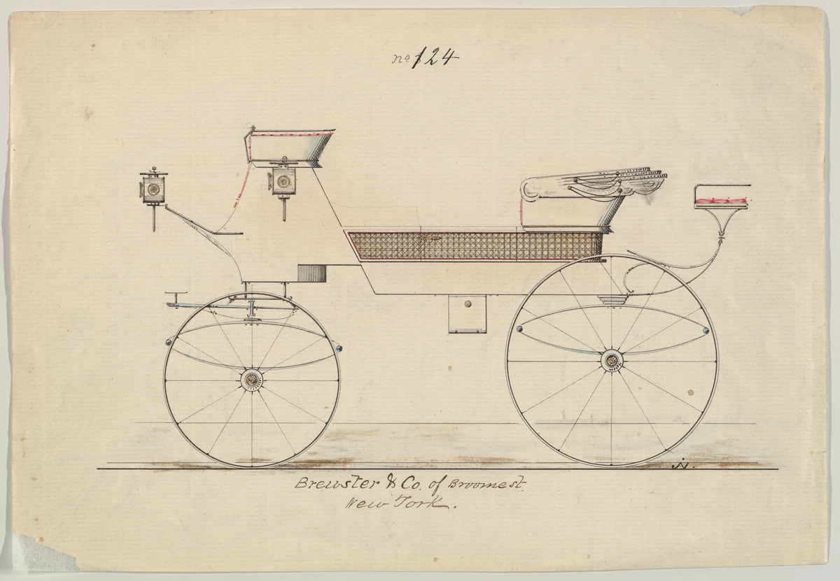 Drag #124 by Brewster & Co., drawing, 1860