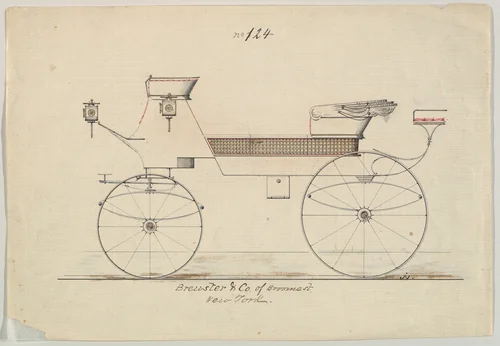 Drag #124 by Brewster & Co., drawing, 1860