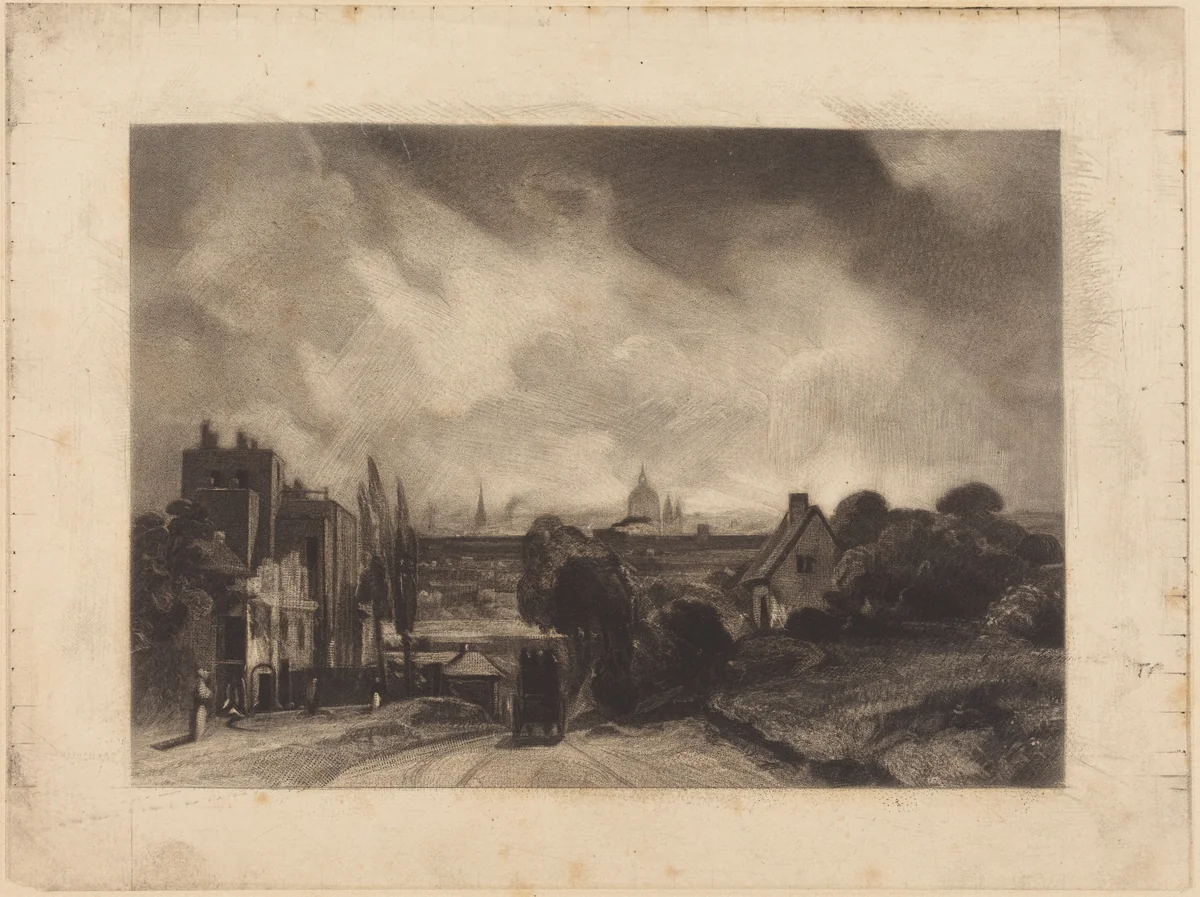Sir Richard Steele's Cottages by David Lucas; John Constable, print, 1845