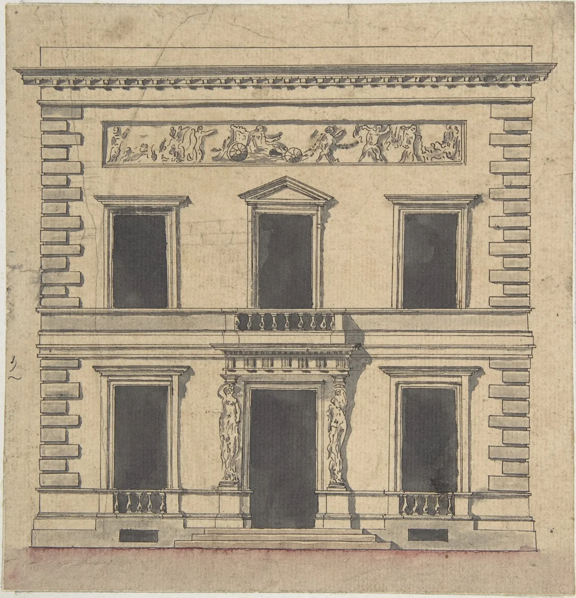 Design for a Stage Set by Claude Nicolas Ledoux, drawing, 1736-1806