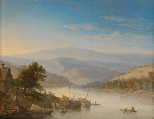 View of the Rhine River near Andernach by Herman Saftleven, painting, 1655