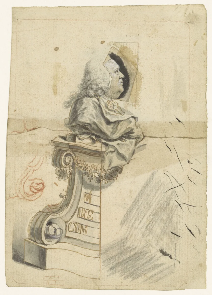 Portret van Gerard van Swieten by Augustin Cipps, drawing, 1700-1800