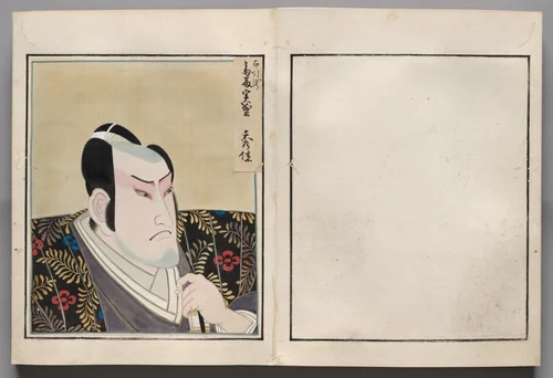 Double-Leaf from Album of Actor Portraits by Shōrakusai, book, 1785-1815