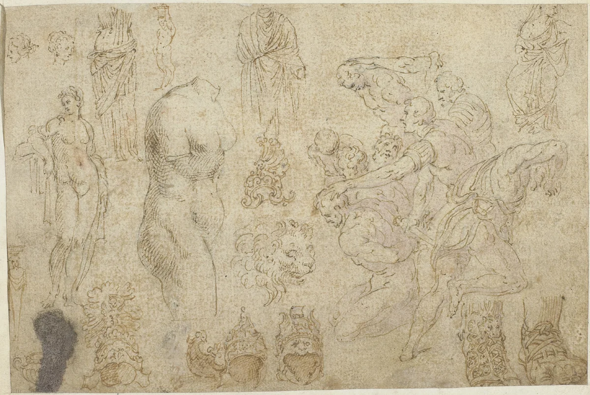Beelden en fresco by anonymous, drawing, 1550-1570