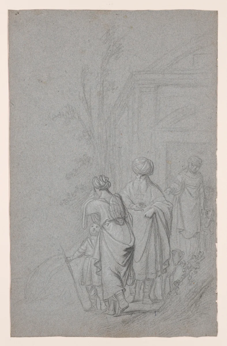 Abraham Casting Out Hagar and Ishmael by Pieter de Grebber, drawing, 1625-1665