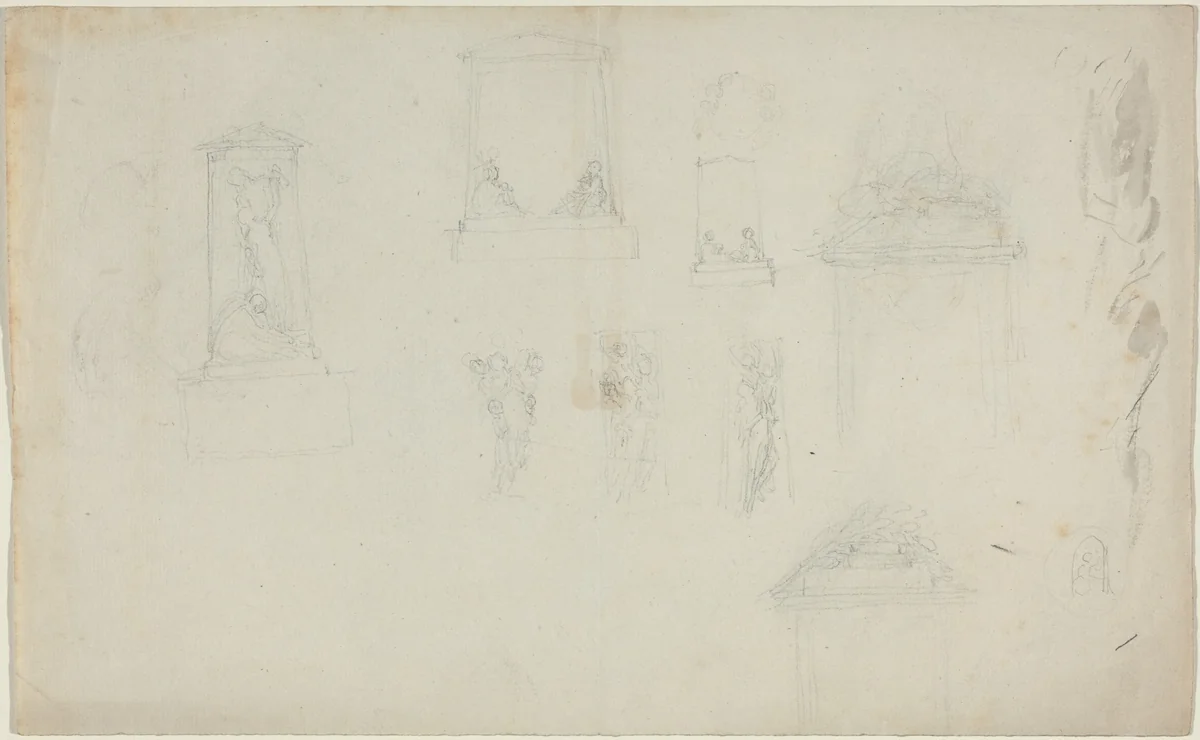 Studies for a Monument by John Flaxman, drawing, 1755-1826