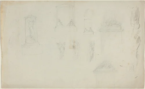 Studies for a Monument by John Flaxman, drawing, 1755-1826