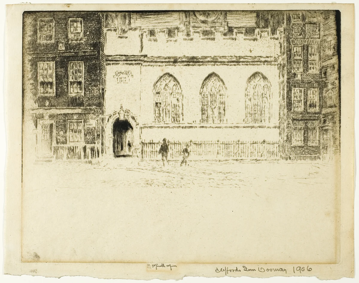 Clifford's Inn Hall by Joseph Pennell, print, 1907