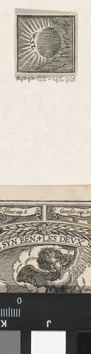 Fragment titelpagina voor: Geerard ter Brugge, Verlichtery kunst-boeck inde welke de rechte fondamenten, en̄ het volcomen gebruyck der illuminatie met alle hare eygenschappen klaerlĳcken werden voor oogen gestelt, 1616 by Claes Jansz Visscher, print, 1616