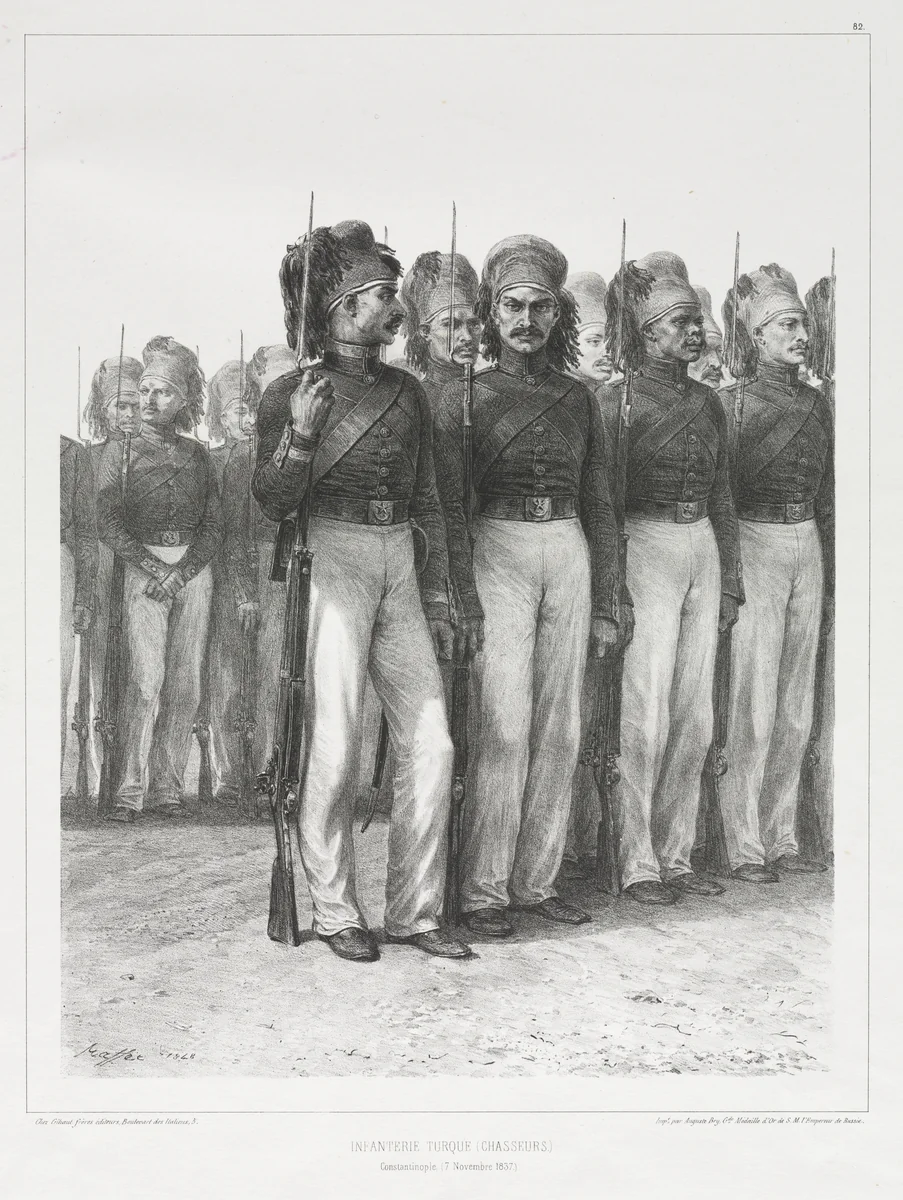 Infanterie Turque, Chasseurs by Auguste Raffet, print, 1837